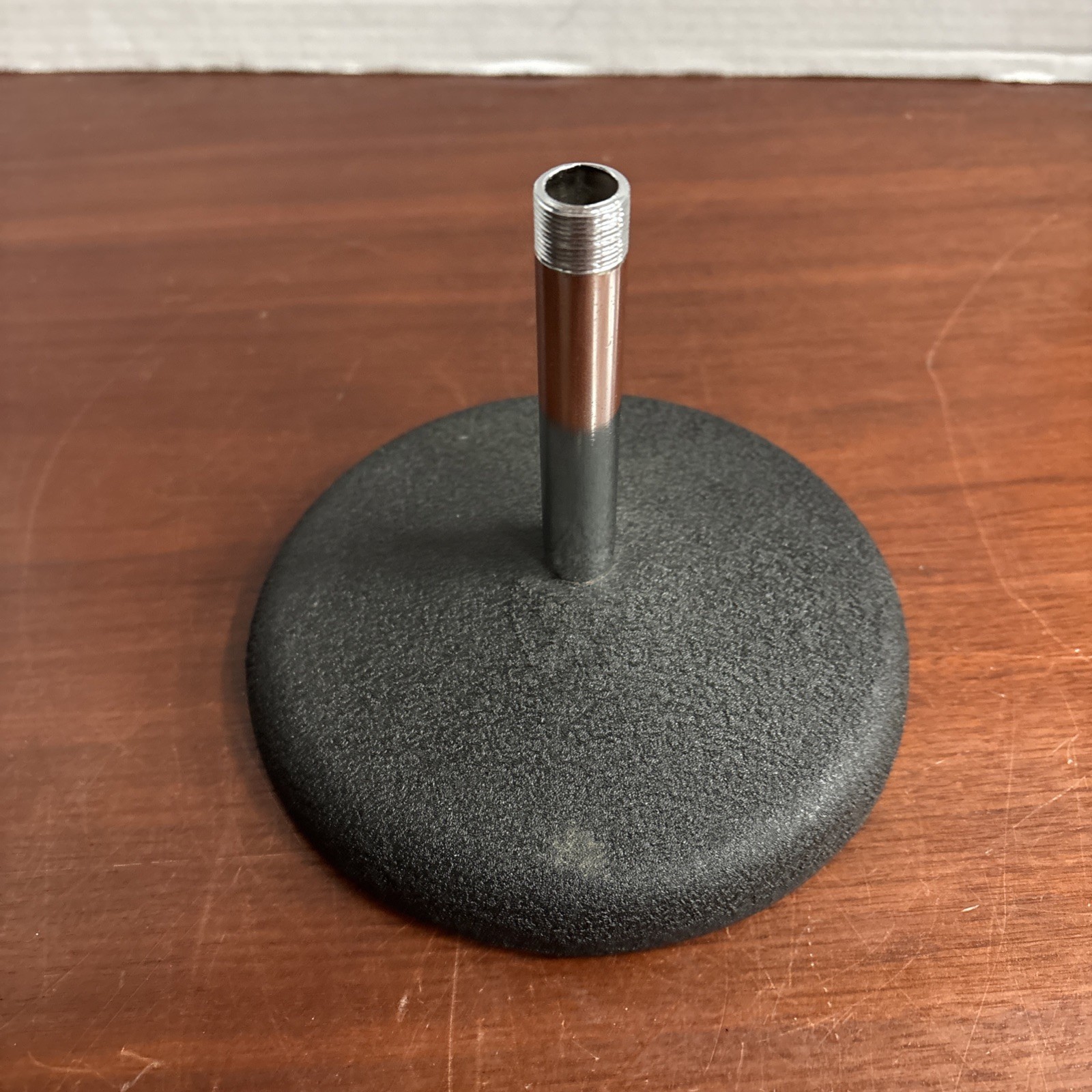 Cast Iron Mic Stand with Chrome Stem - Great Shape