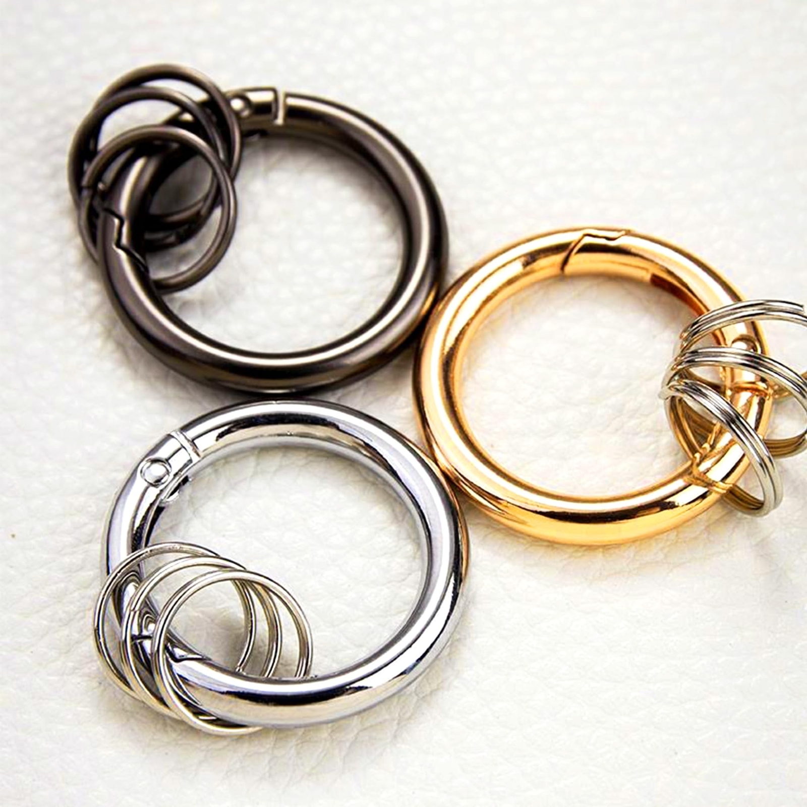 Keychain Trigger Buckle Kit Spring O Ring Round Circle Carabiner Hooks Clip, ...