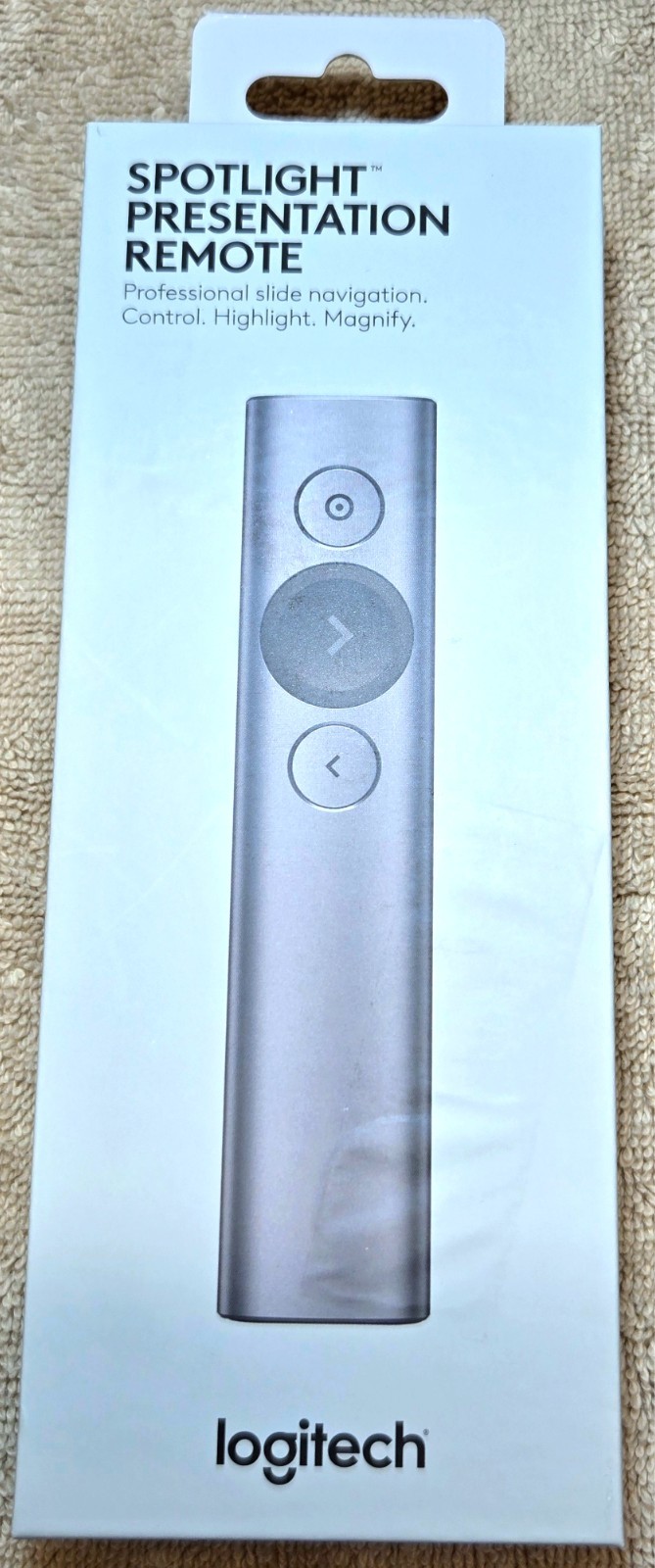 Logitech Spotlight Presentation Pointer Remote, 910-004654, Slate, Never Used