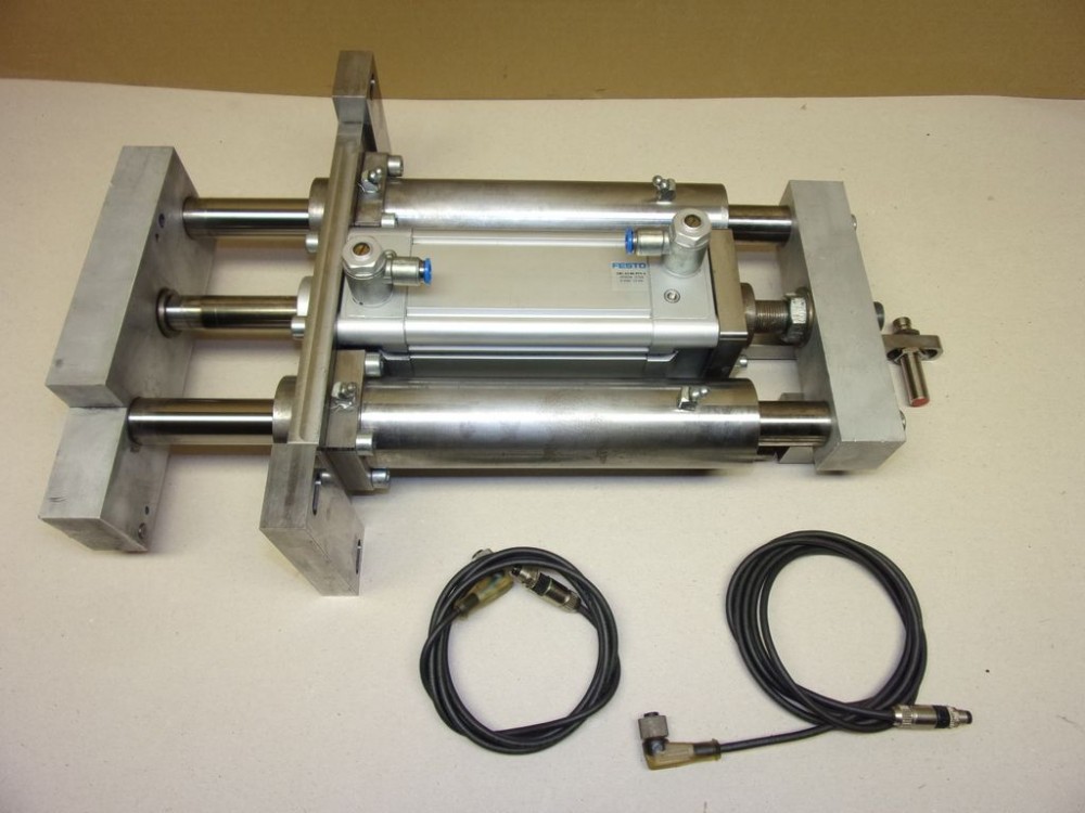 Pneumatic linear press module, conveyor belt lifter, DNC-63-80-PPV-A (PLIN0033)