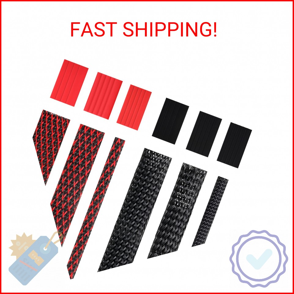 Xuniea 96ft Wire Loom Braided Cable Sleeve Covers Cord Management with 127 Pcs T