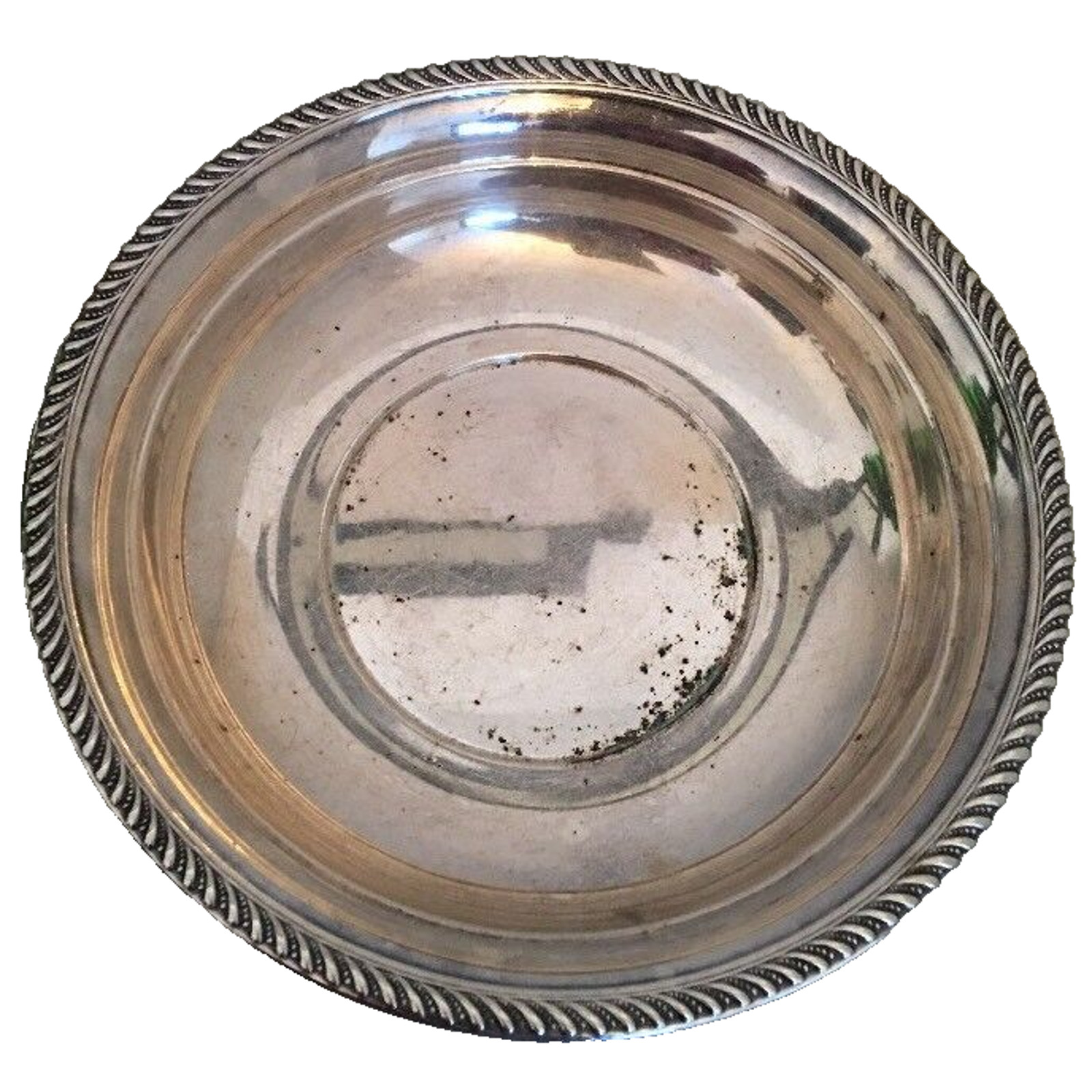 Vintage Art S. Co Silverplate Round 9" Reticulated Serving Bowl Shallow 2"