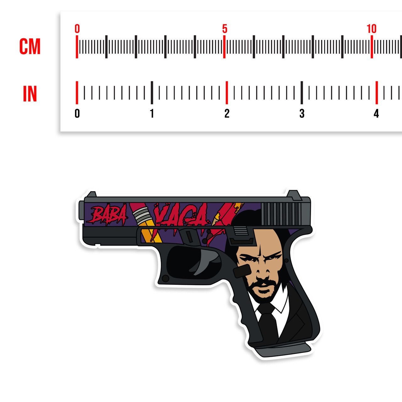 Wick Themed Striker Fire Gun Sticker