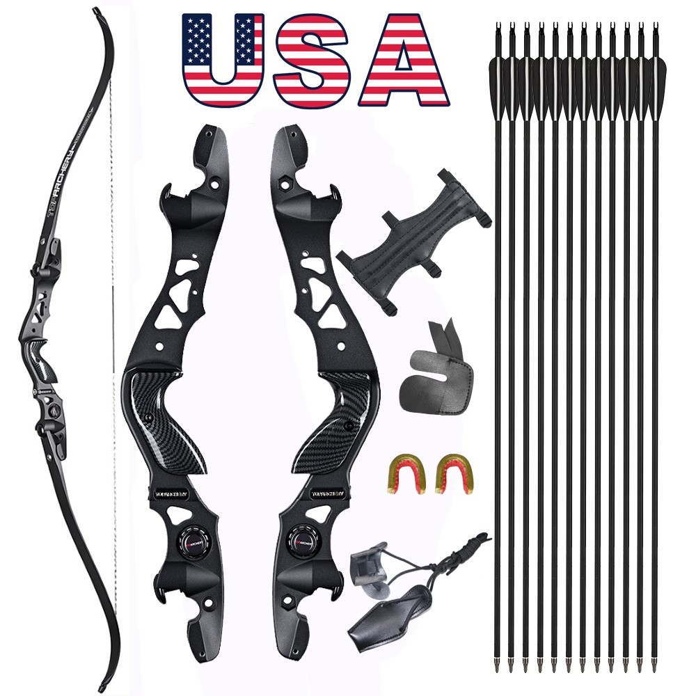 Archery 62" ILF Bow RH 25-60lbs Takedown Recurve Bow Hunting Target  Arrows