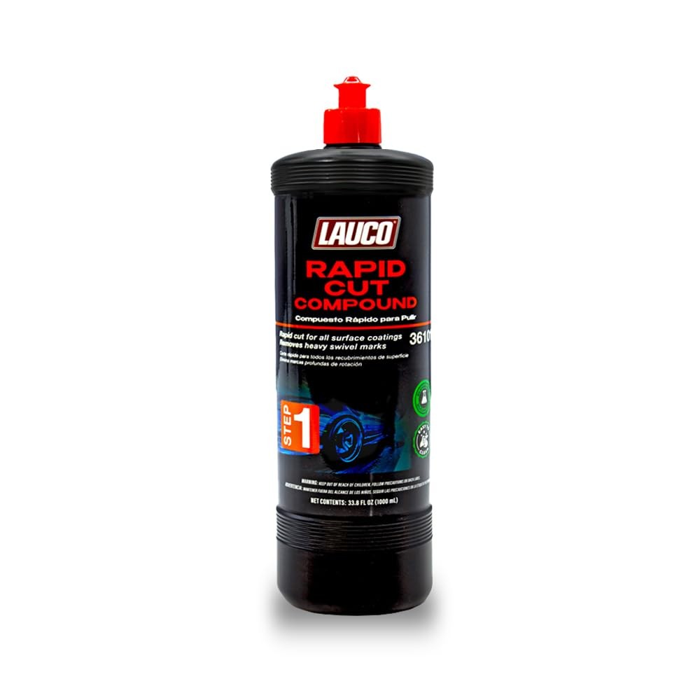 LAUCO Step 1 Rapid Cut Compound – Removes Sanding Marks Fast – 1000mL [36101]