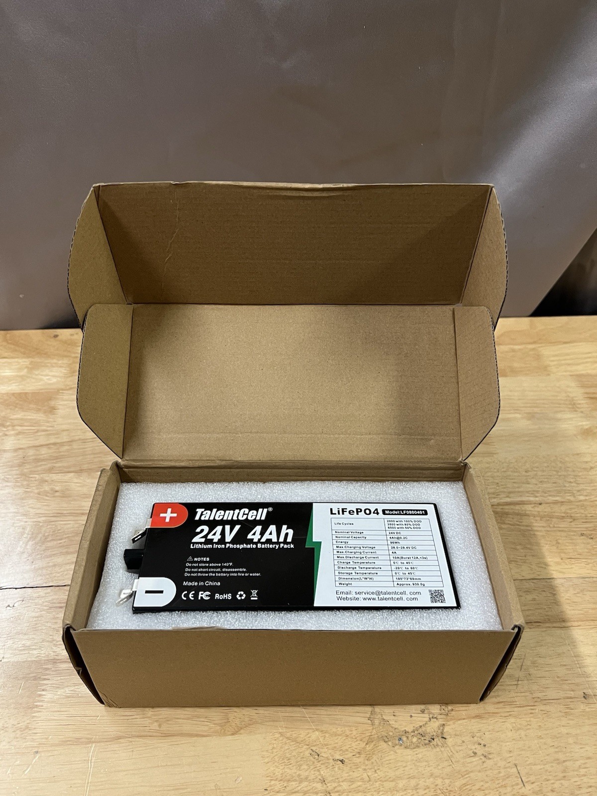 24V 4Ah LiFePO4 Battery Pack, 96Wh 2000+ Deep Cycles Rechargeable Battery for