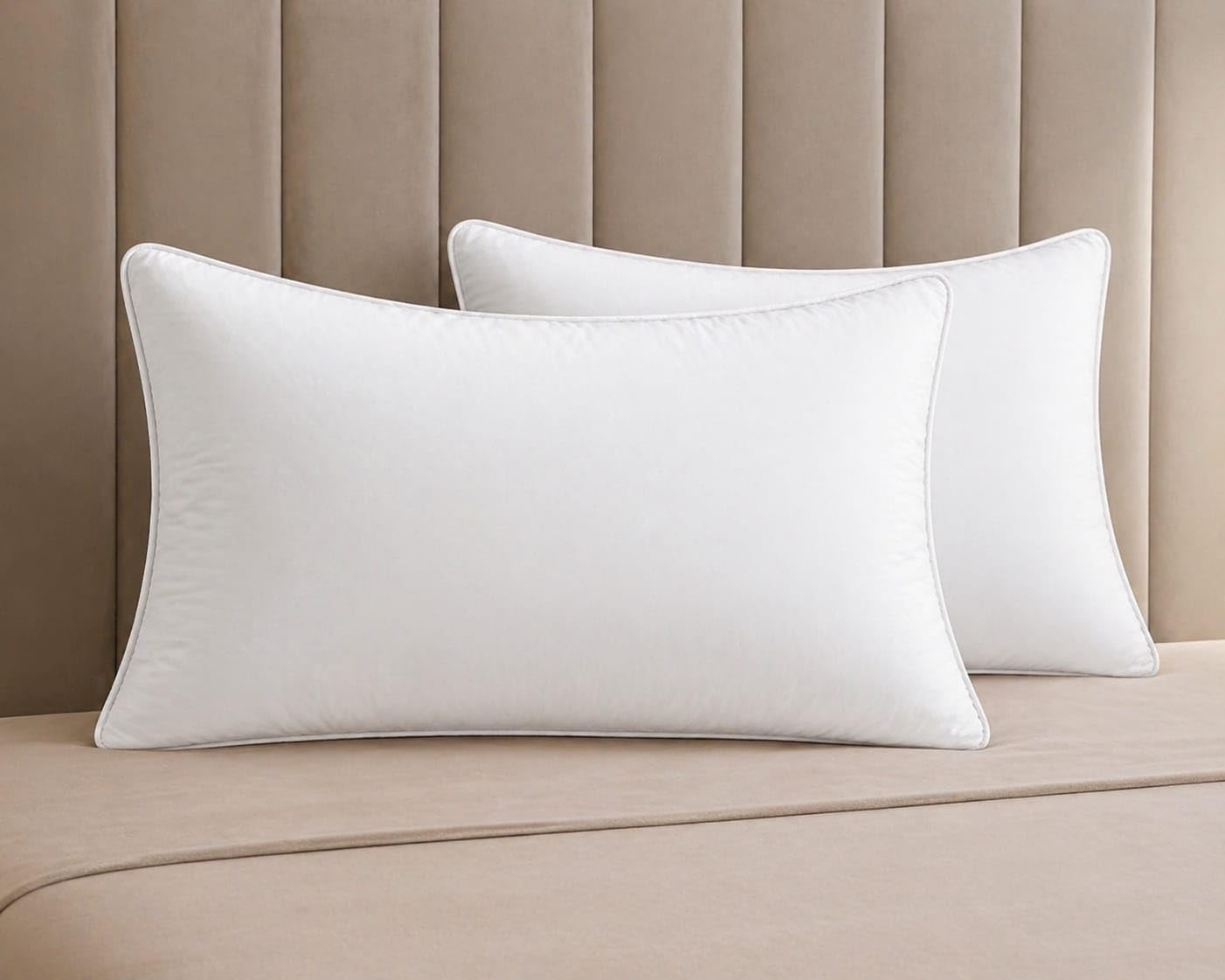 Queen Size Bed Pillows Set of 2, Down Alternative, Oeko-TEX Certified 20x28in