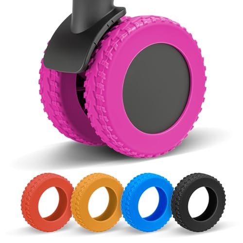 Upgraded 8 Pcs Luggage Wheel Covers, Silicone Protective 2-2.4in (16PCS) Pink