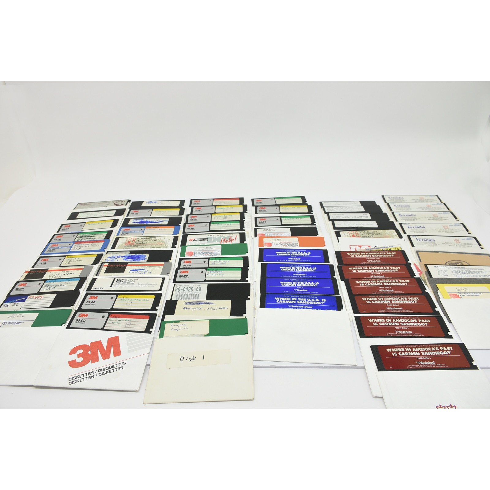 Vintage 5.25" 60pc Floppy Disks: Legend of Kyrandia Carmen Sandiego, PC GAMES!