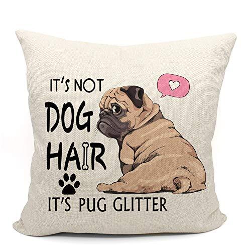 It's Not Dog Hair It's Pug Glitter Throw Pillow Case Dog Lover Gifts Pug Mom ...
