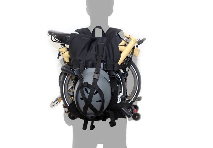 For Brompton Bag Lifting Backpack Bicycle Cover Helmet Portable Convenient Black