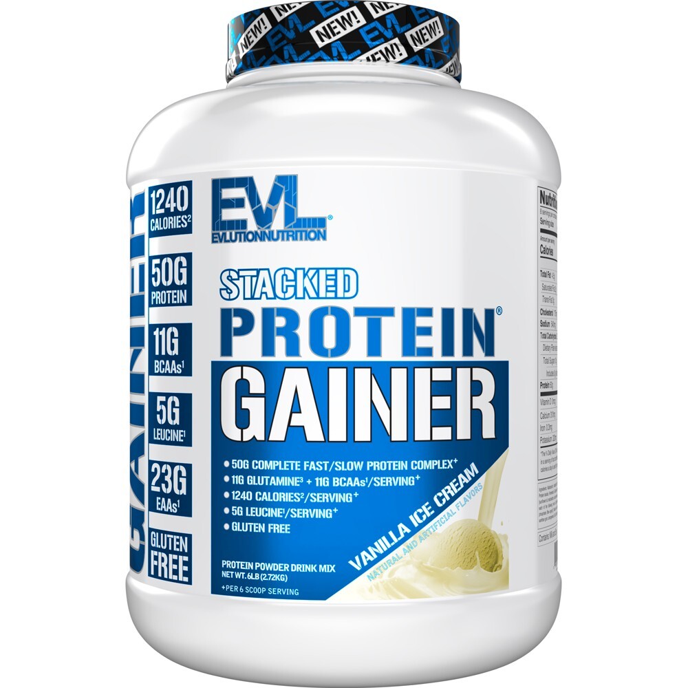 Evlution Nutrition Stacked Protein Gainer -50g Protein Per Serving- 6lb