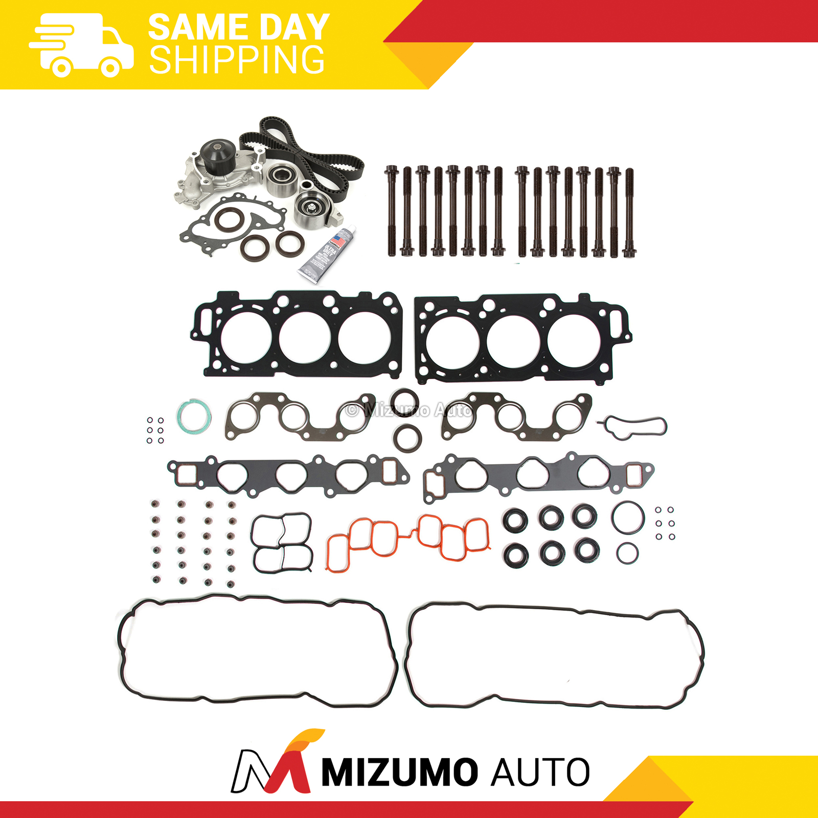 Head Gasket Set Timing Belt Kit Water Pump Fit 04-10 Toyota Lexus 3.3L 3MZFE