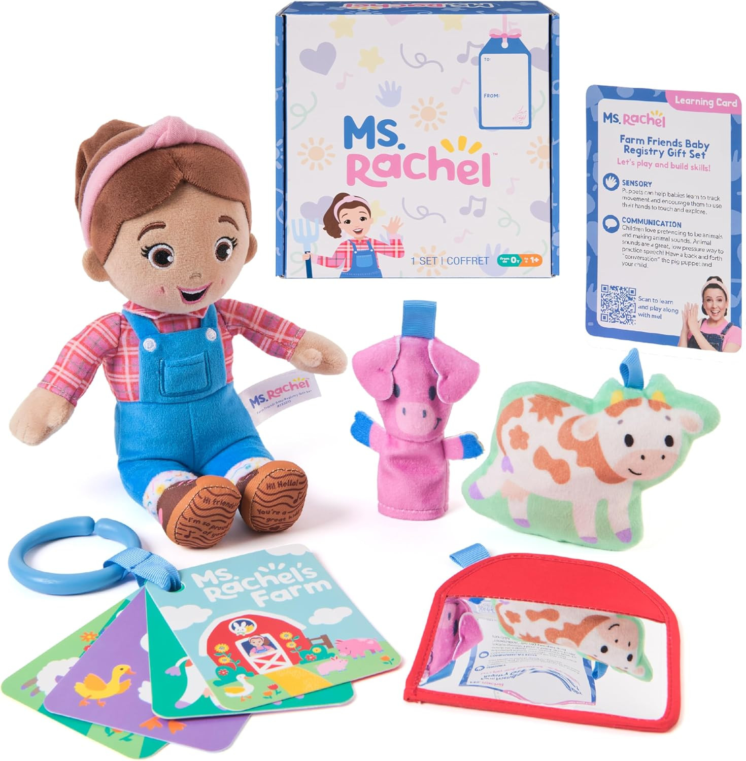 Official Farm Friends Baby Registry Gift Set with Plush, Animals Cards & Finger