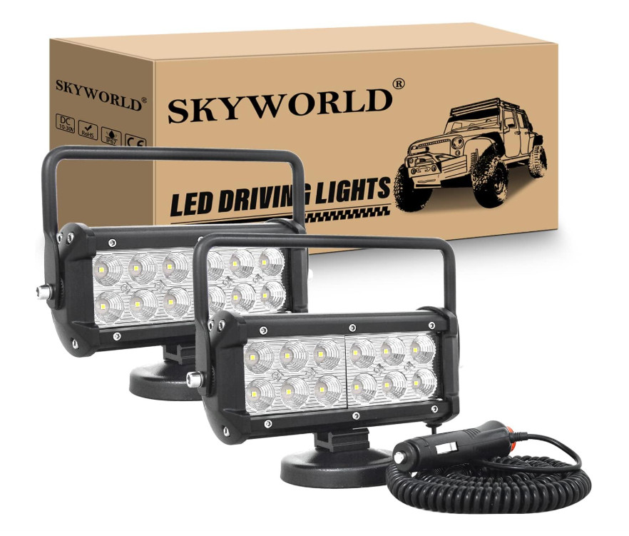 Magnetic LED Work Light 12V/24V 7Inch 36W Spot Off Road ATV Car Camping Portable