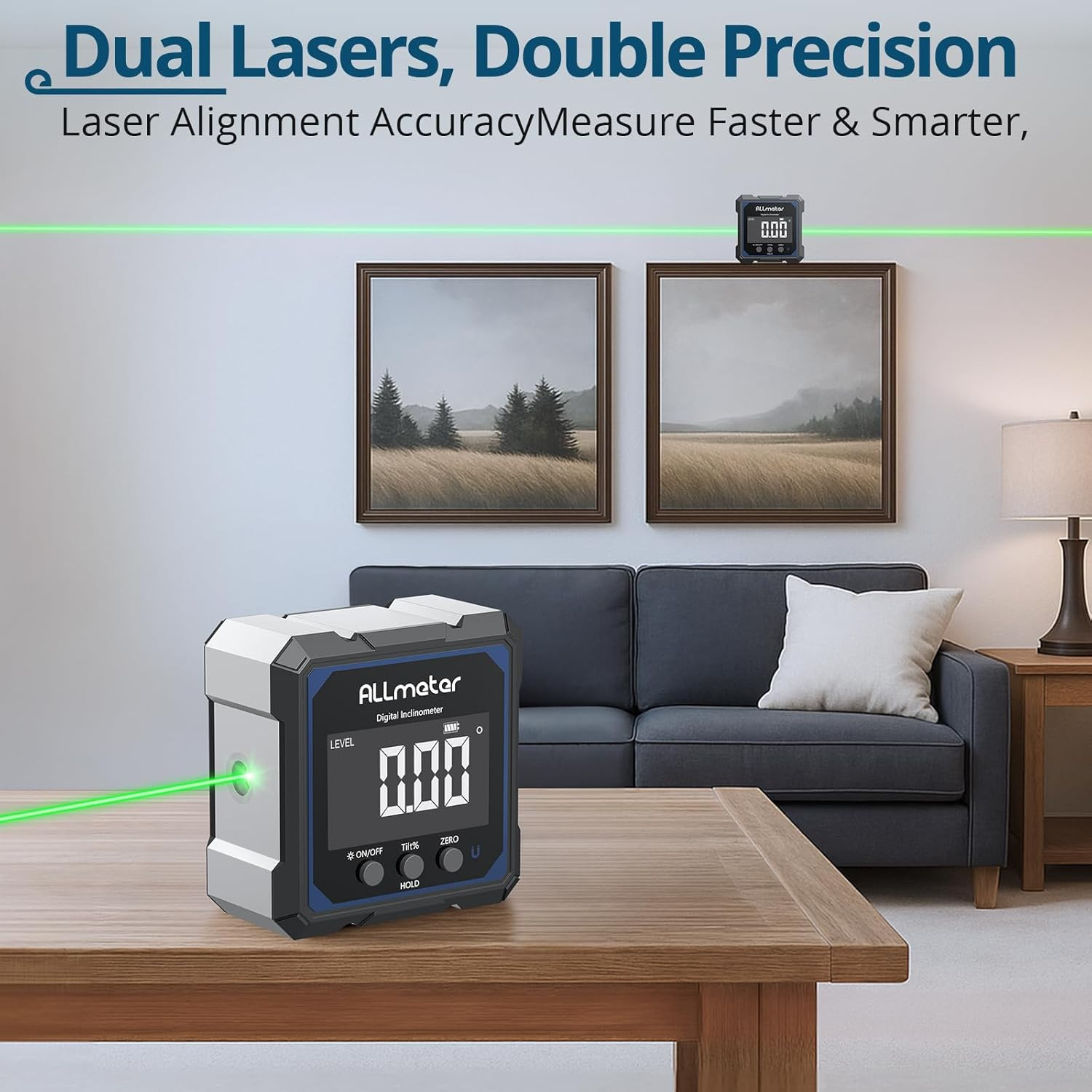 Table Saw Digital Angle Gauge with Green Laser 4 Sided Strong Magnetic Digital