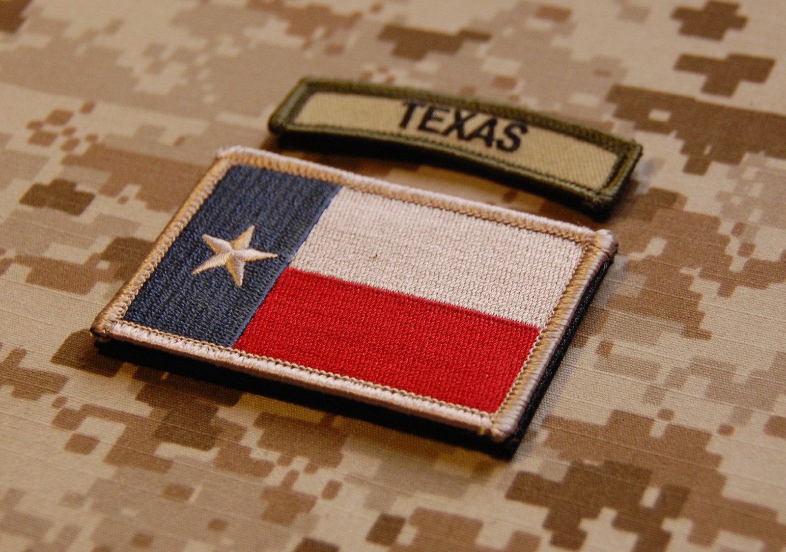 Subdued Texas State Flag & Multicam Texas Tab Set Lone Star Patch Navy SEAL Hook