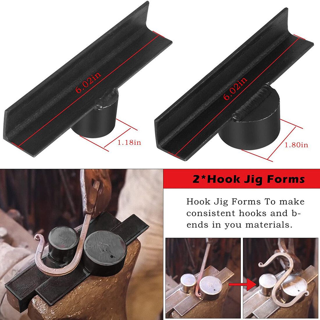8Pcs Knife Making Tong Expert Replacement Tongs Blacksmith Starter Tool Hook Jig
