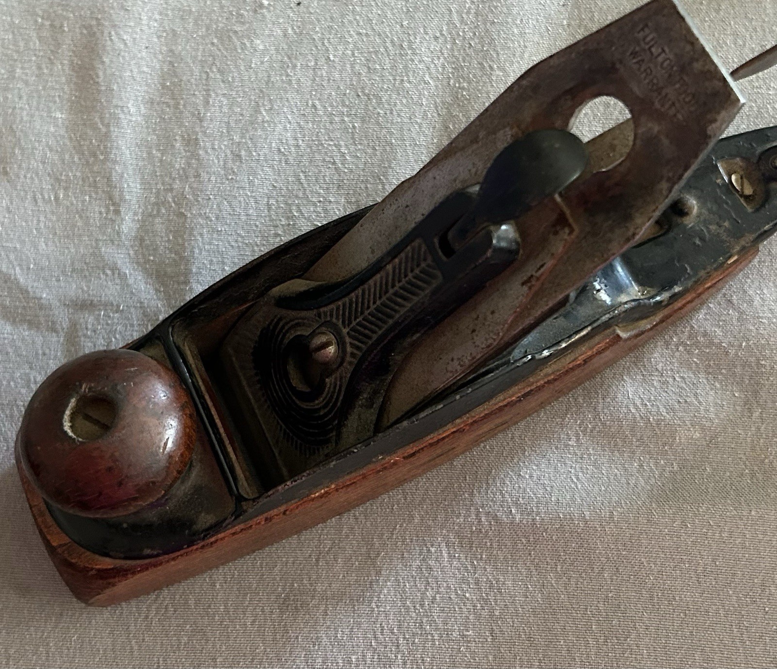 Vintage Wood Base Hand Plane Missing Handle