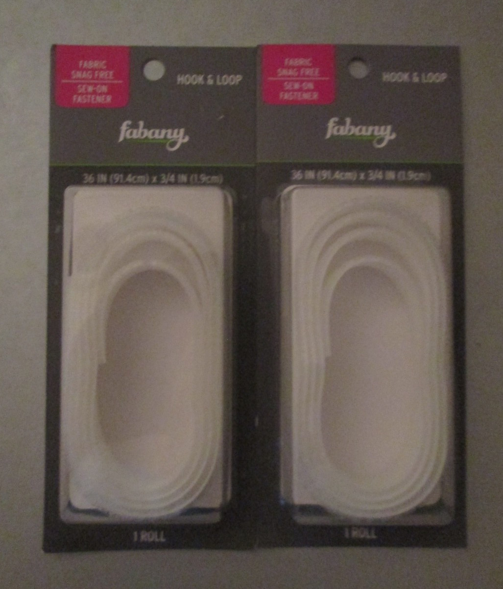 2 packages - fabany hook & loop - snag free - sew-on fastener 3' x 3/4"