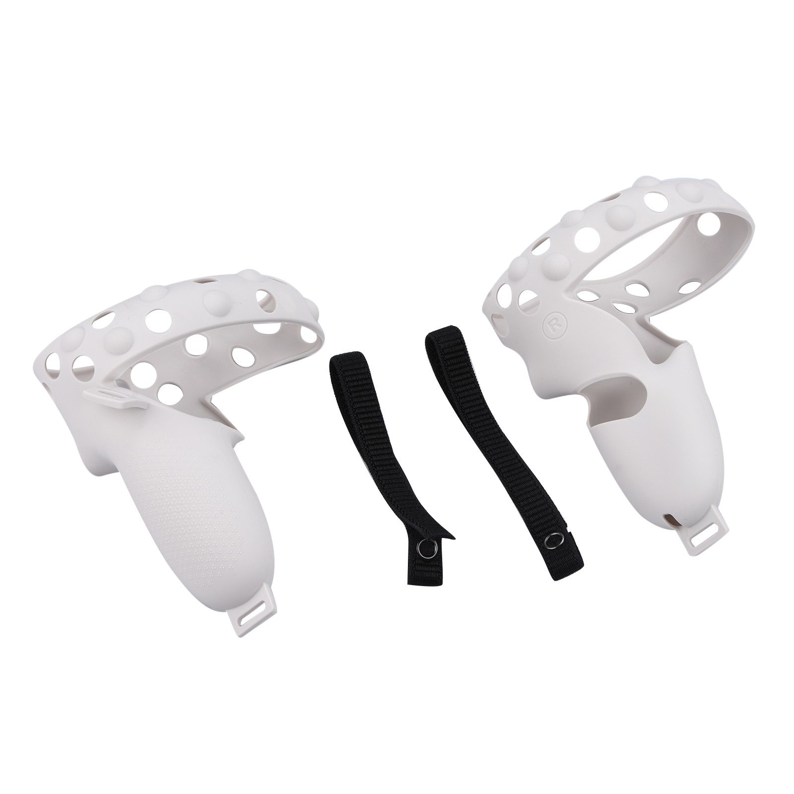 2Pcs Silicone Handle Grip Cover +Nylon Strap For Oculus Quest 2 VR Controller f