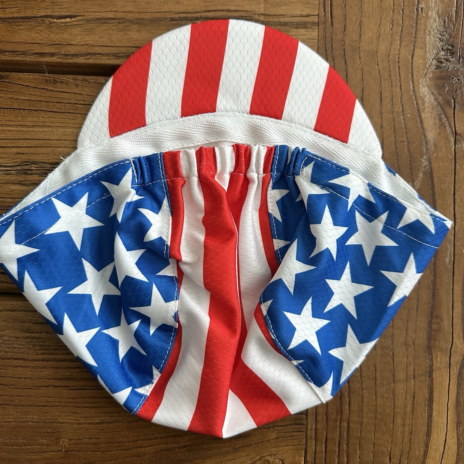 USA STARS & STRIPES HEX-TEK® Wicking Polyester Team Cycling Cap Mini Visor NEW !