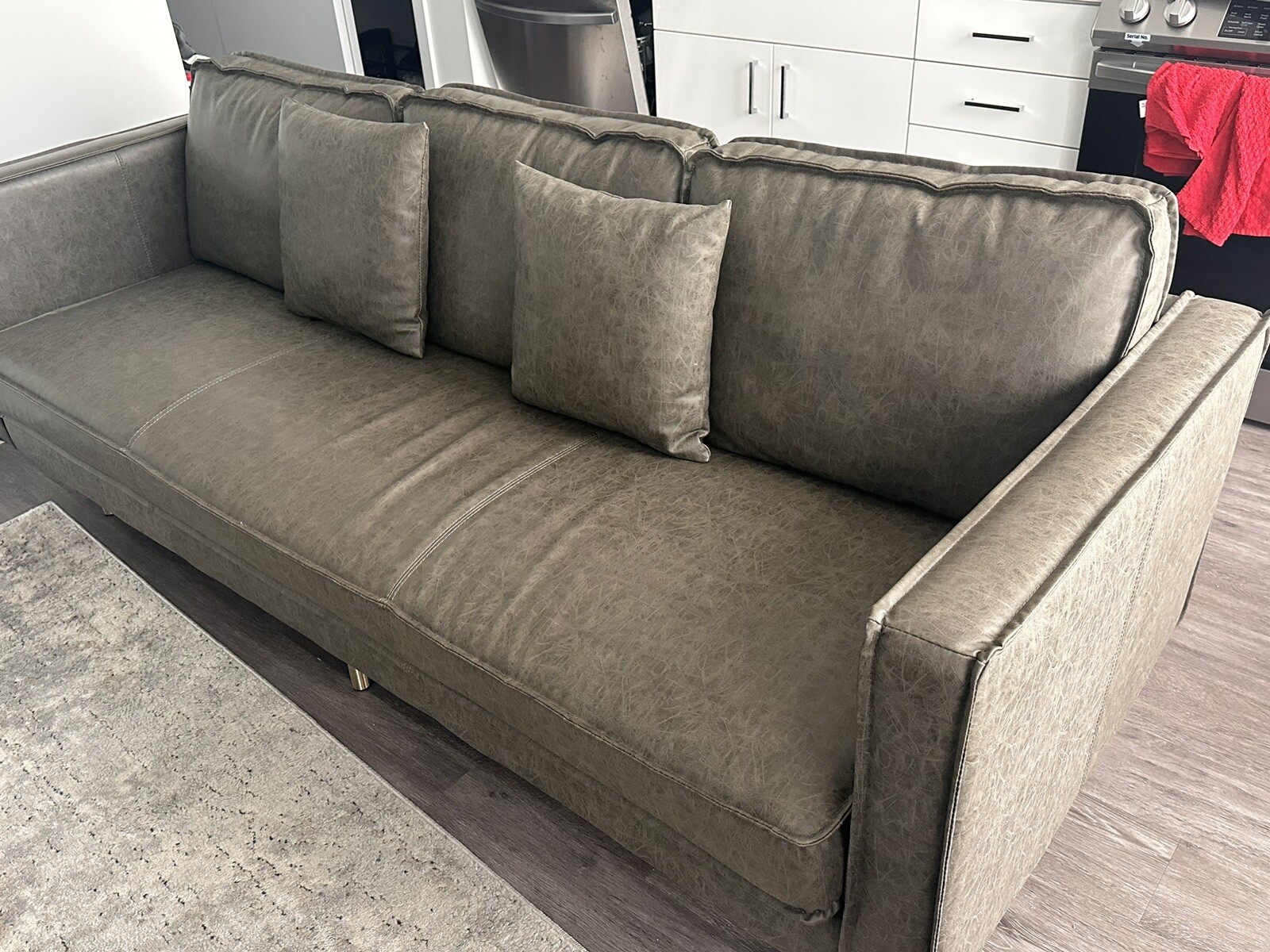 Roderick 89” Vegan Leather Sofa From Wayfair - Lightly Used