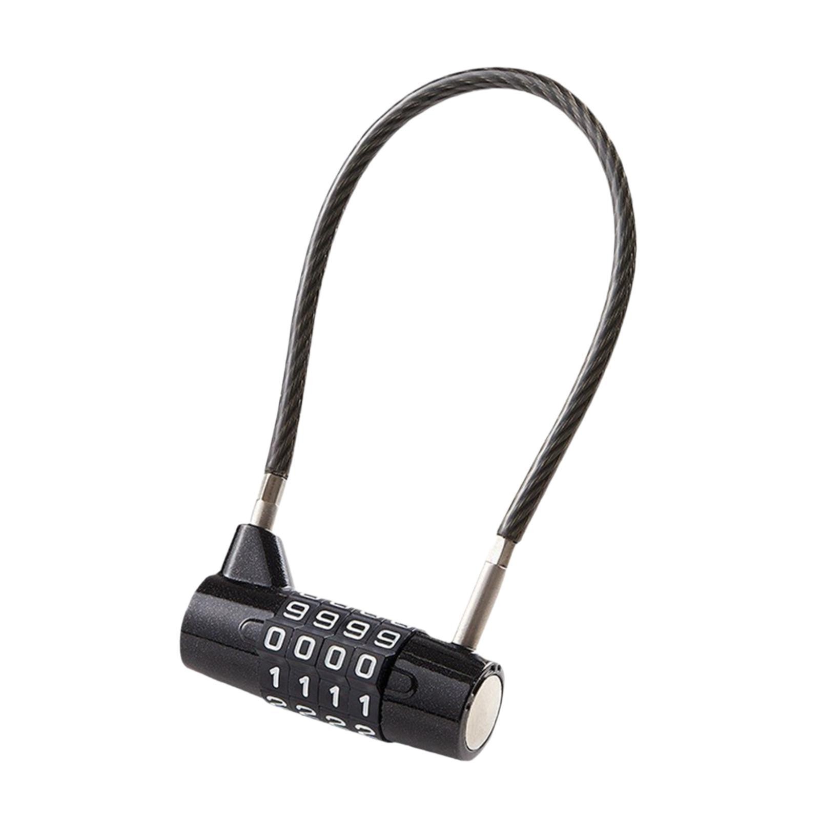 4 Digit Combination Padlock Cable Lock Security Sturdy Practical Multipurpose