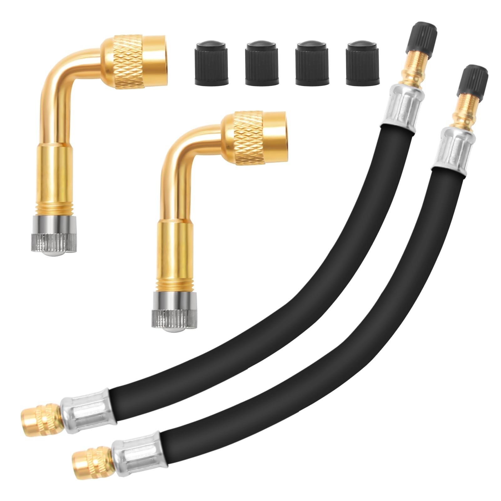 Valve Stem Extension Kit, with 8.25 Inch Flexible Valve Stem Extenders, 90 De...