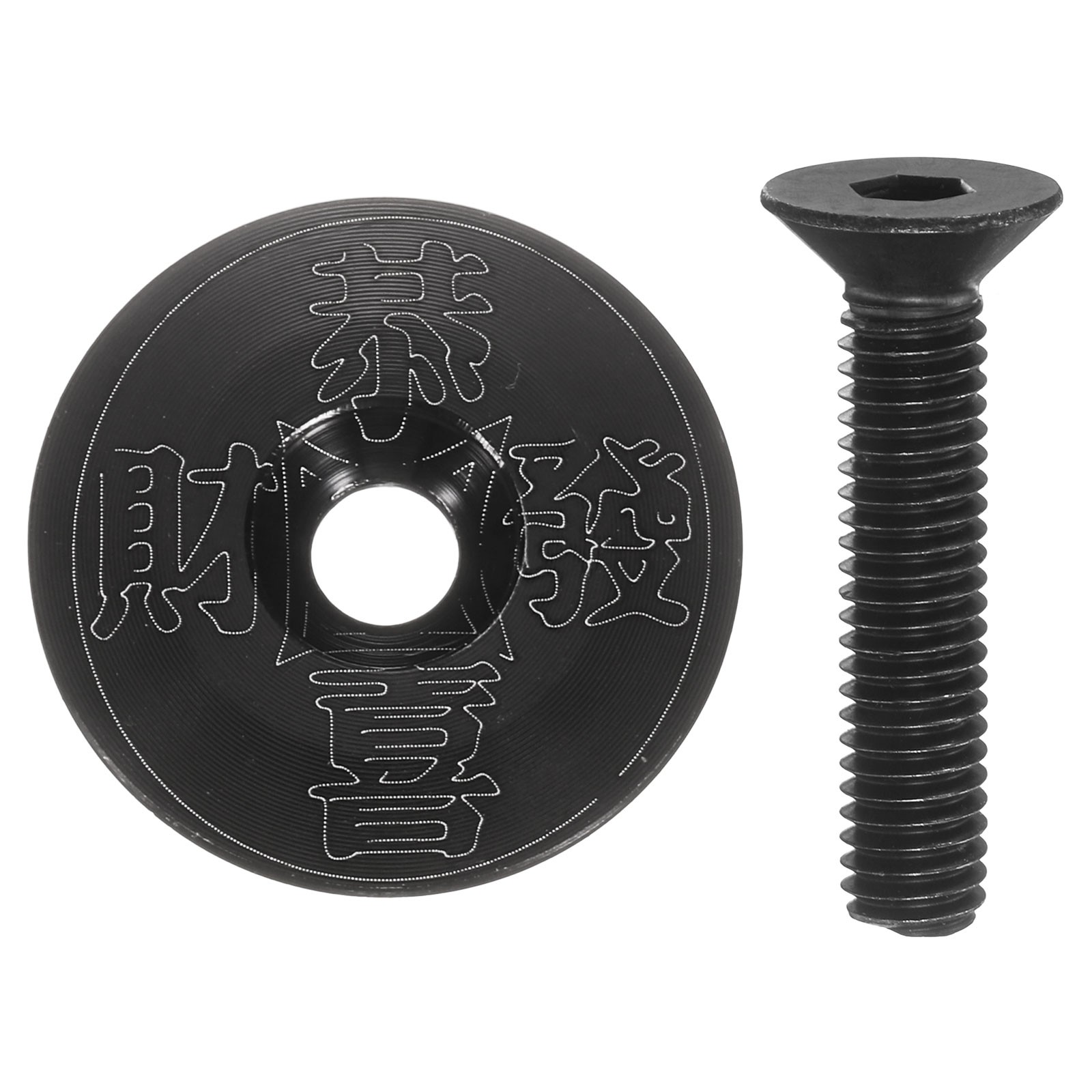 1 1/4" OD Bicycle Headset Stem Top Cap for Bike, Black