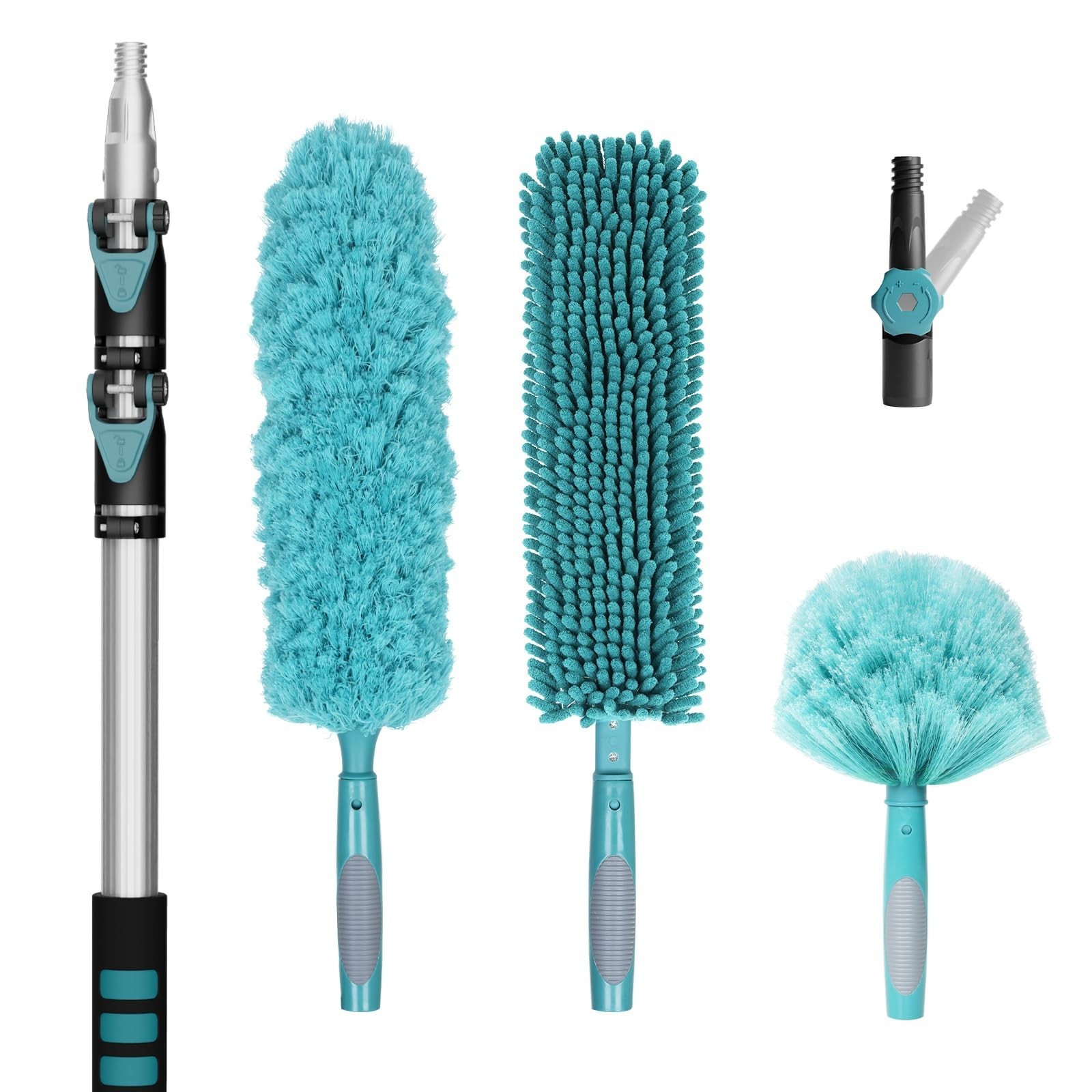 TelesPro 20 Foot High-Reach Duster Kit with 5-12FT Extendable Pole - High Cei...