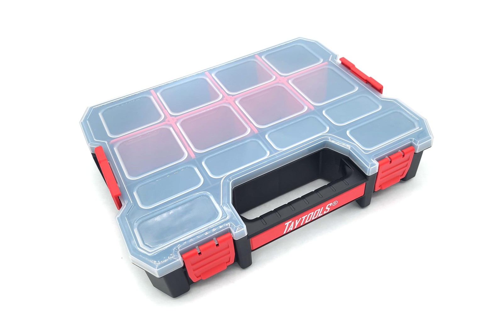 Taytools 14 Compartment Medium Parts Organizer Box - Dual Latch Portable Tool...