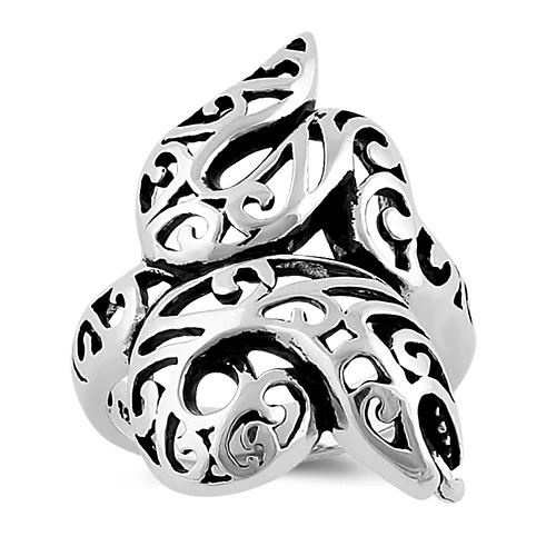 925 Sterling Silver Filigree Snake Ring
