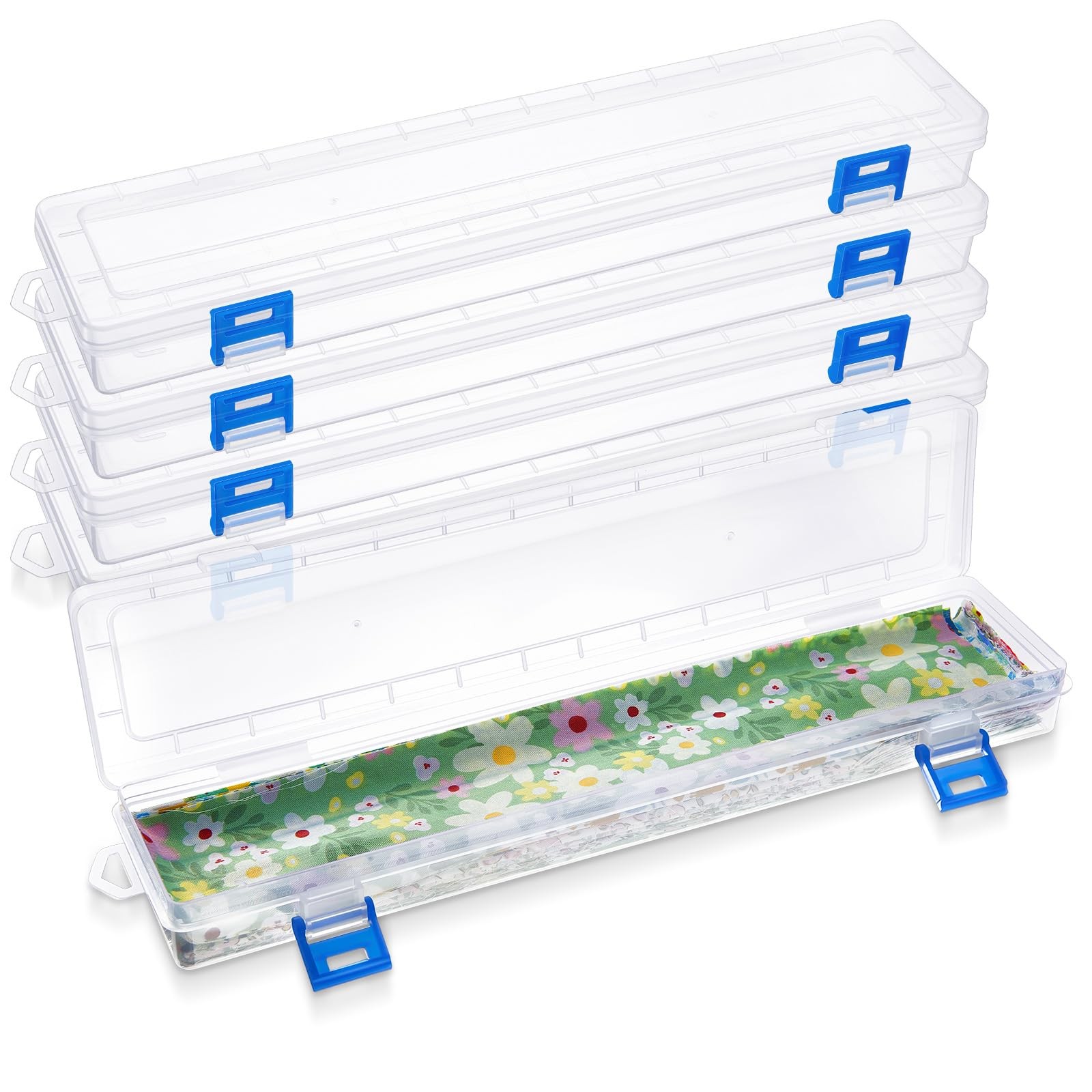Tioncy 4 Pcs Fabric Strip Case Jelly Cotton 13 x 3 x 1.4 in, Blue