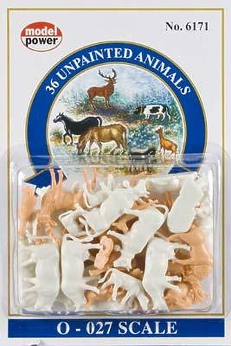 Model-Power Animals Unpainted (36) - O Scale Model Railroad Figure - #6171