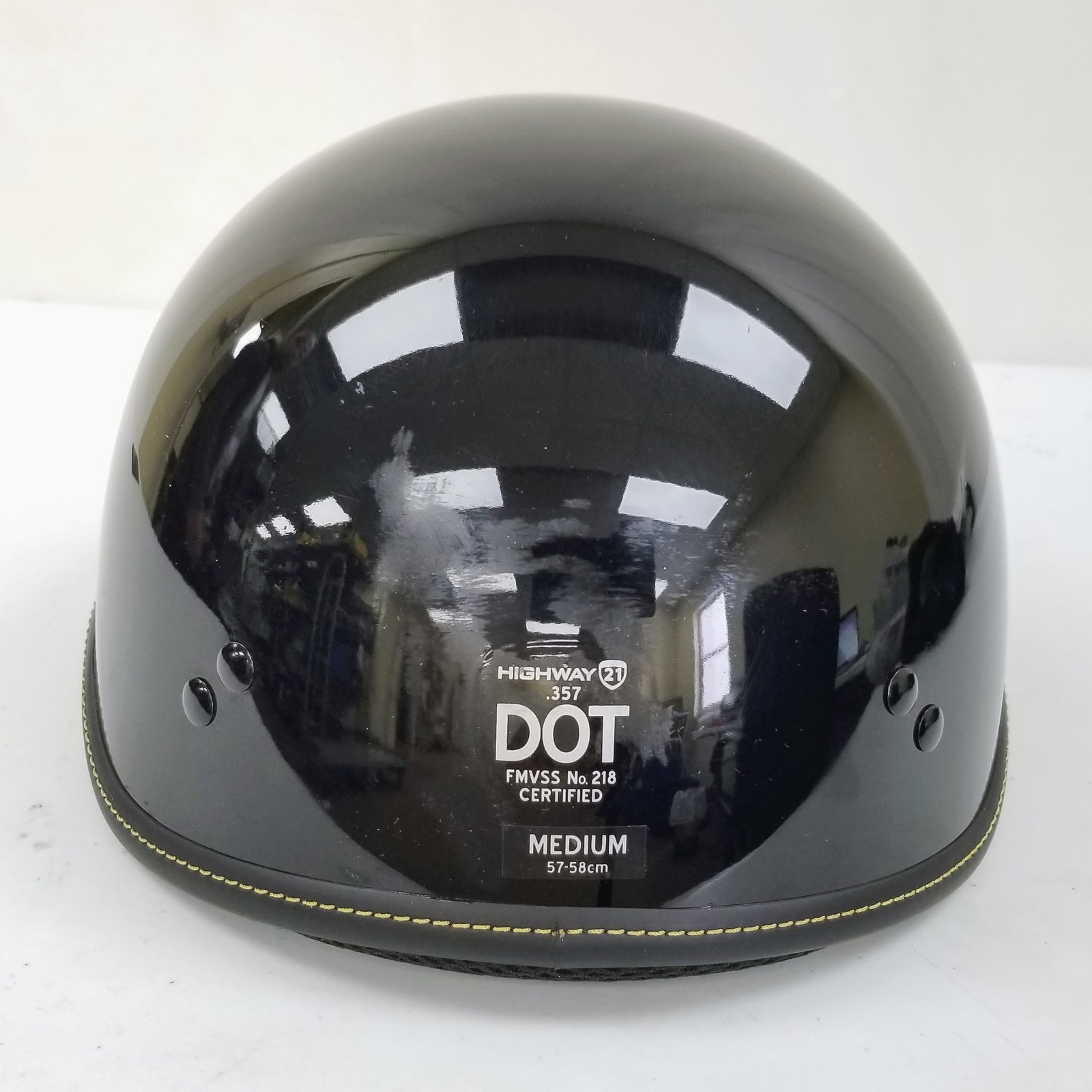 .357 SOLID HALF HELMET GLOSS BLACK MD