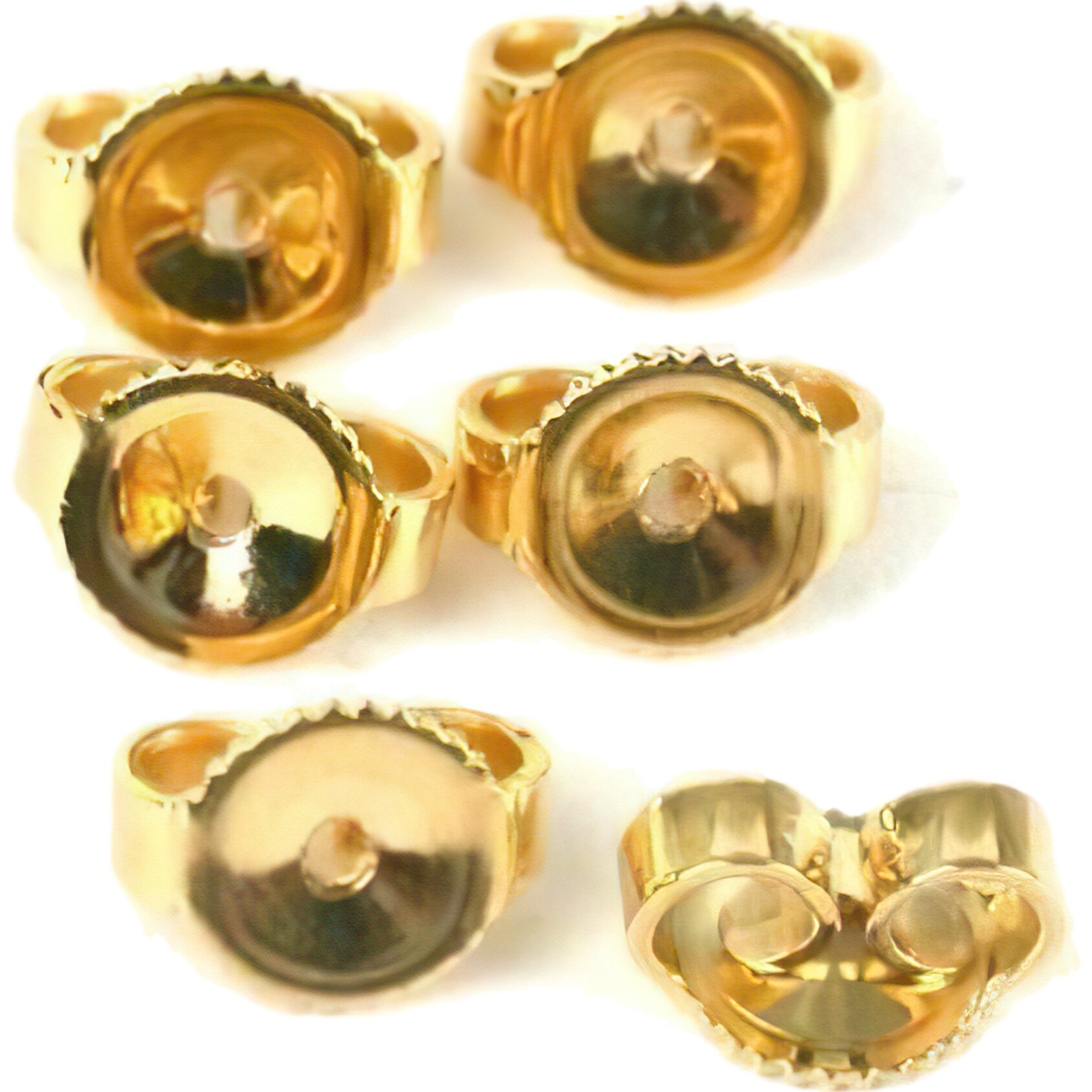 6 14K Gold Filled Earring Backs Yellow Stud Nut Part