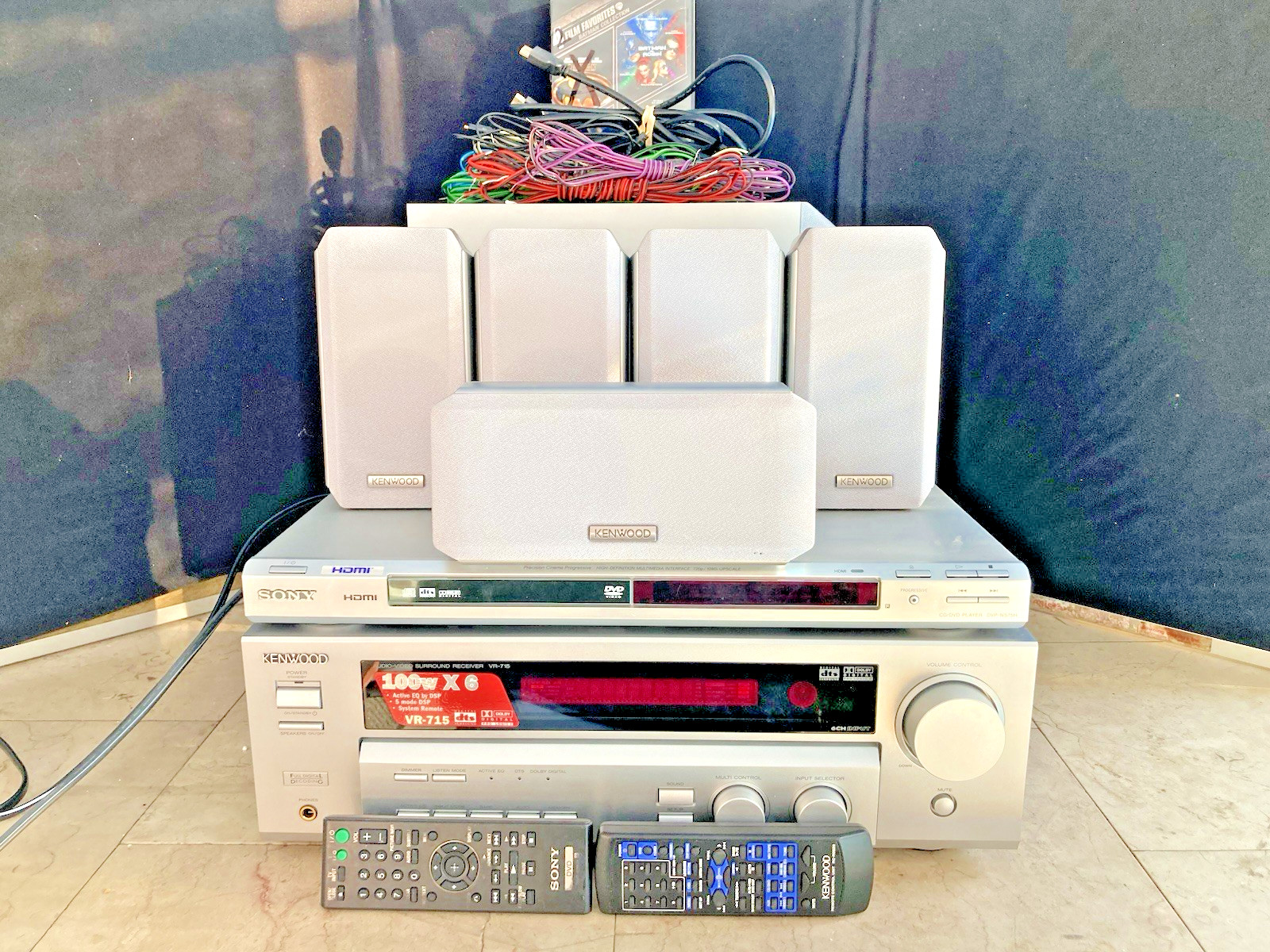 Kenwood VR-715 Receiver HTB-206 Home Theater  System and Sony NS76H  DVD Player.