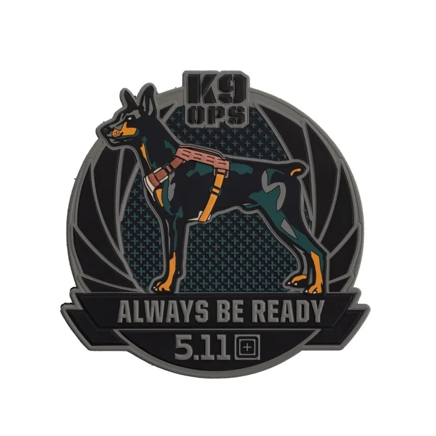 5.11 Tactical K9 Doberman Pinscher Patch Laser Cut Hook-Back Style # 92618ADM