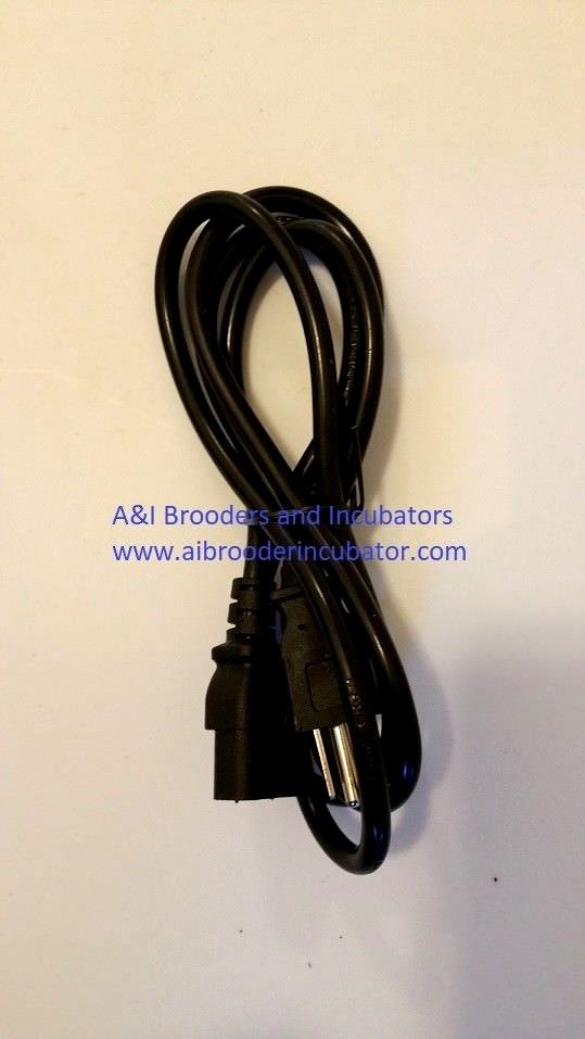 Power Cord for Egg Incubator 3 Prong Plug 110Volt