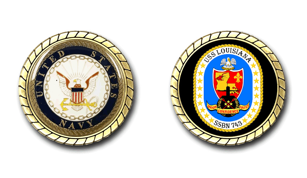 USS Louisiana SSBN-743 Emblem US Navy Challenge Coin Officially Licensed US Navy