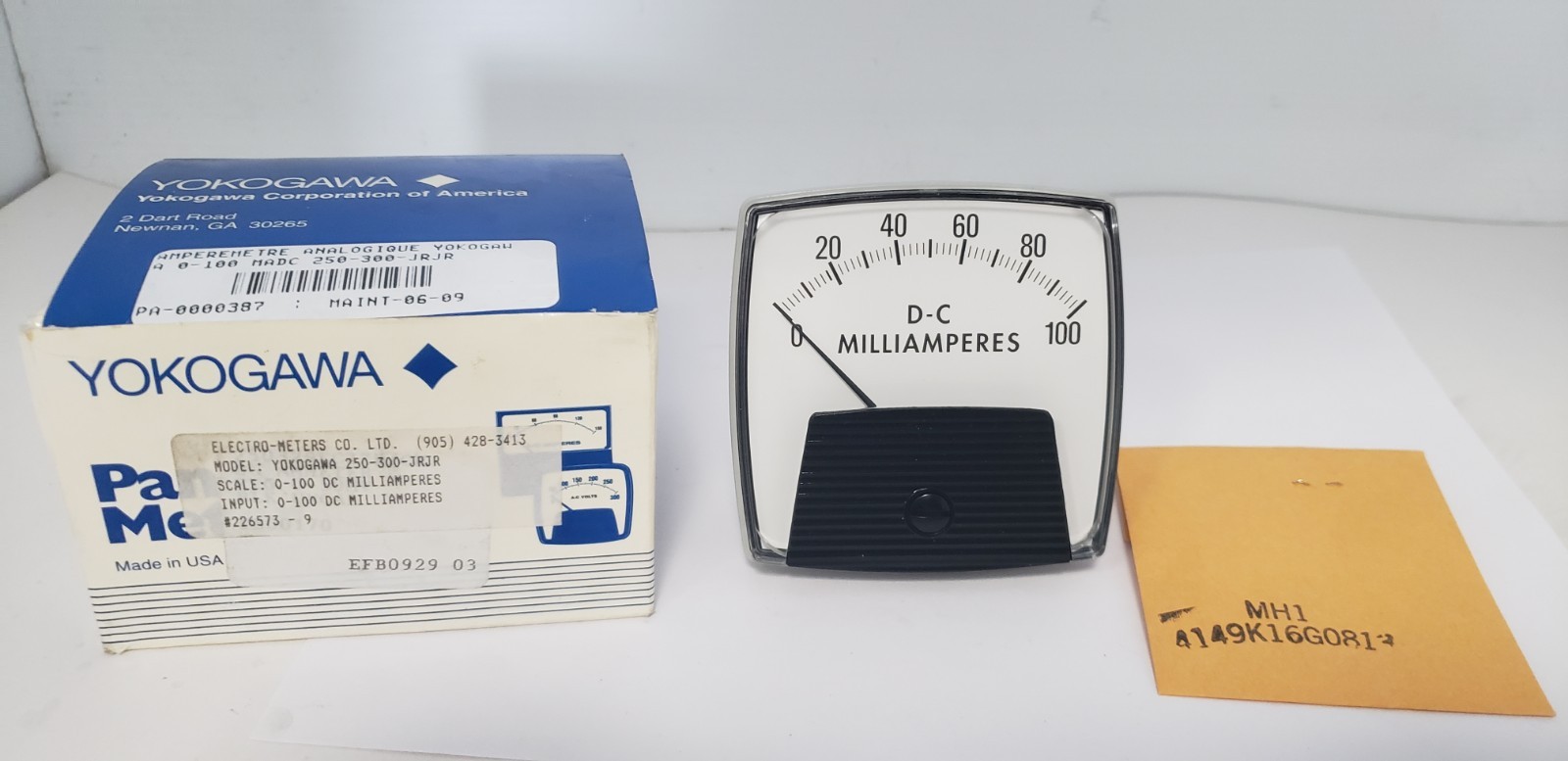 YOKOGAWA 250-300-JRJR 0-100 D-C MILLIAMPERES, 1-100 DC, NIB