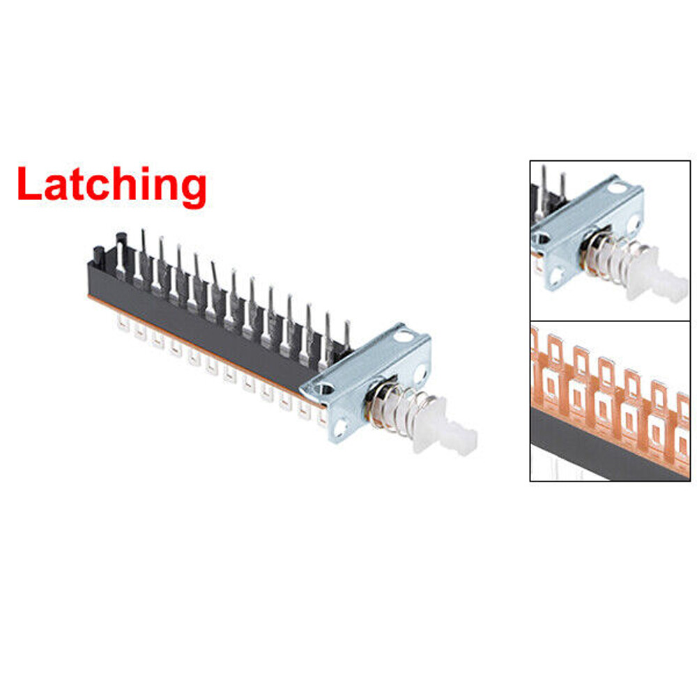 2PCS Self-Locking Push Button Switch 8PDT 8 Pole 24 Pin 1 Position