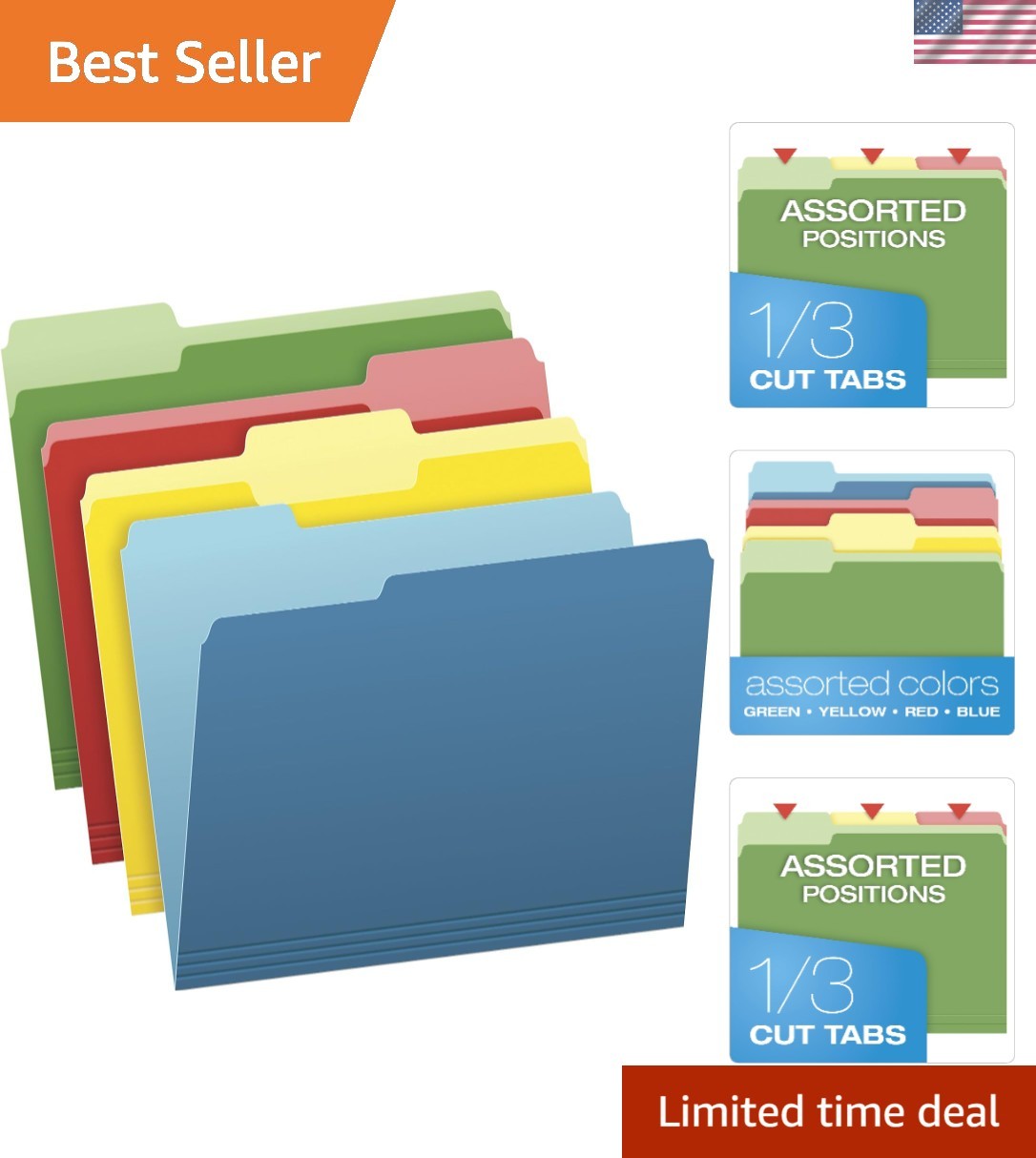 Colorful 36 Pack Letter File Folders for Efficient Home and Office Organization