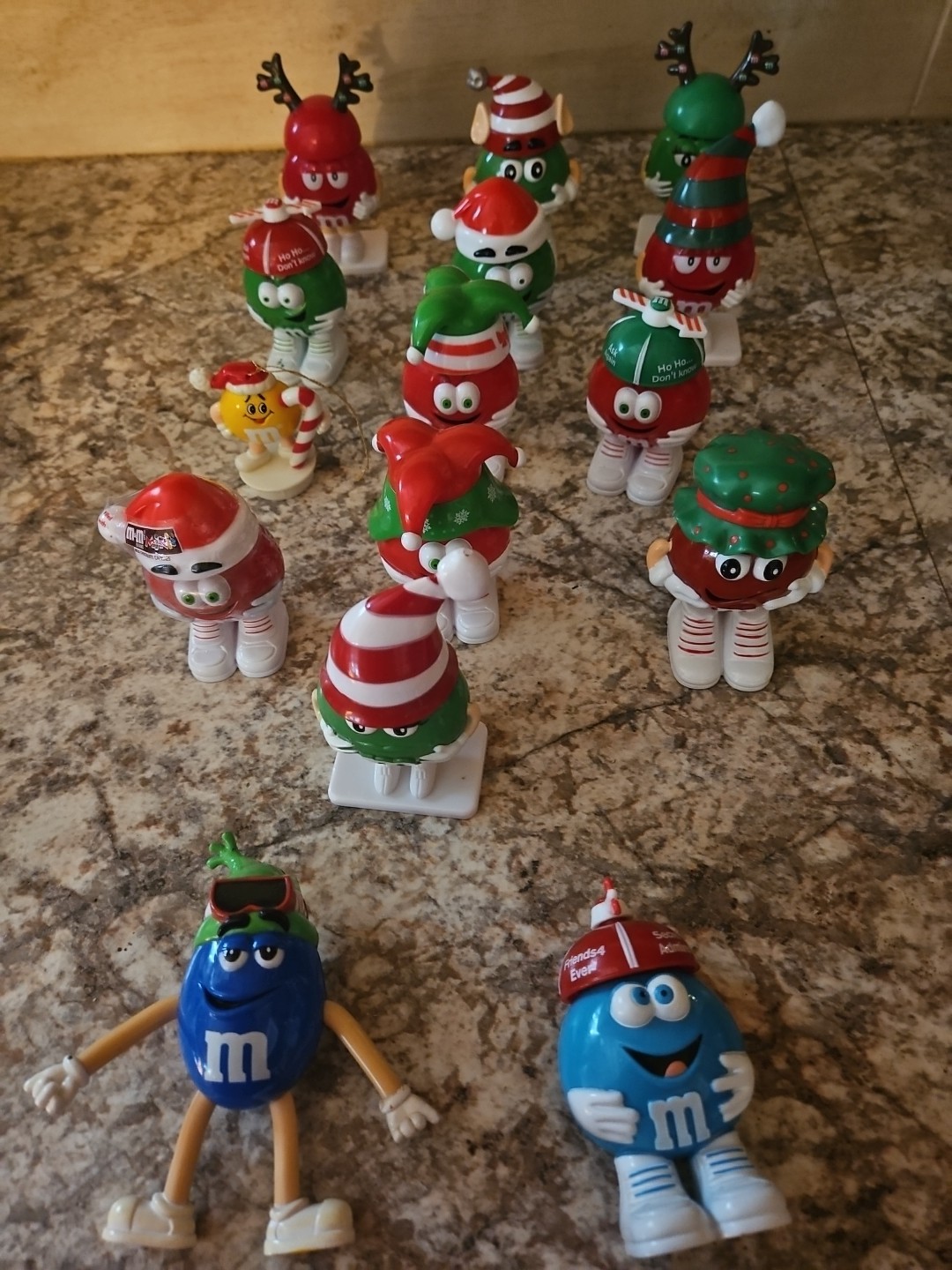 Lot Of 15 M&M figurines -  13 Have Christmas Theme 2 Other