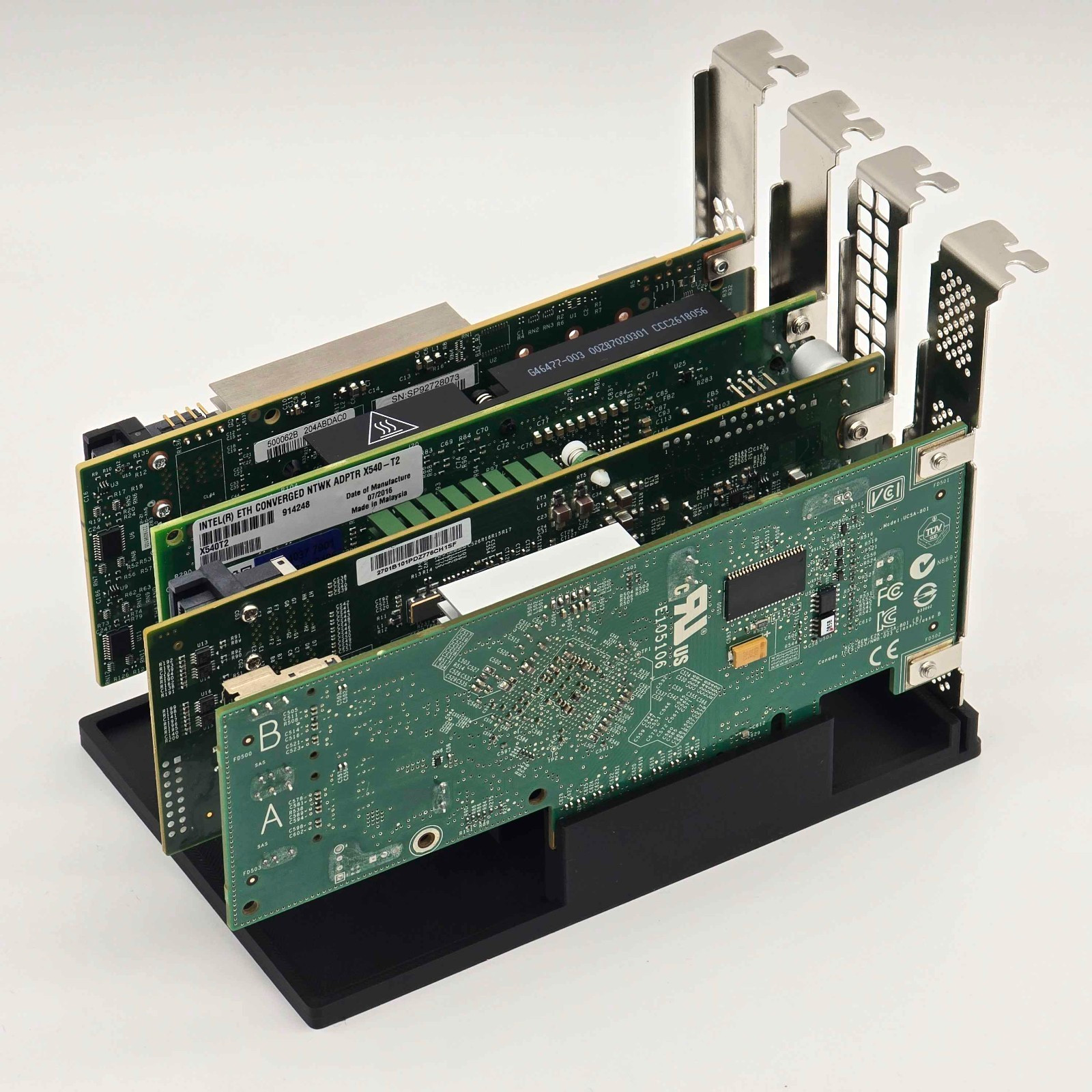 PCIe PCB Card Storage Rack Organizer Holder Tray for HBA NIC RAID Controllers