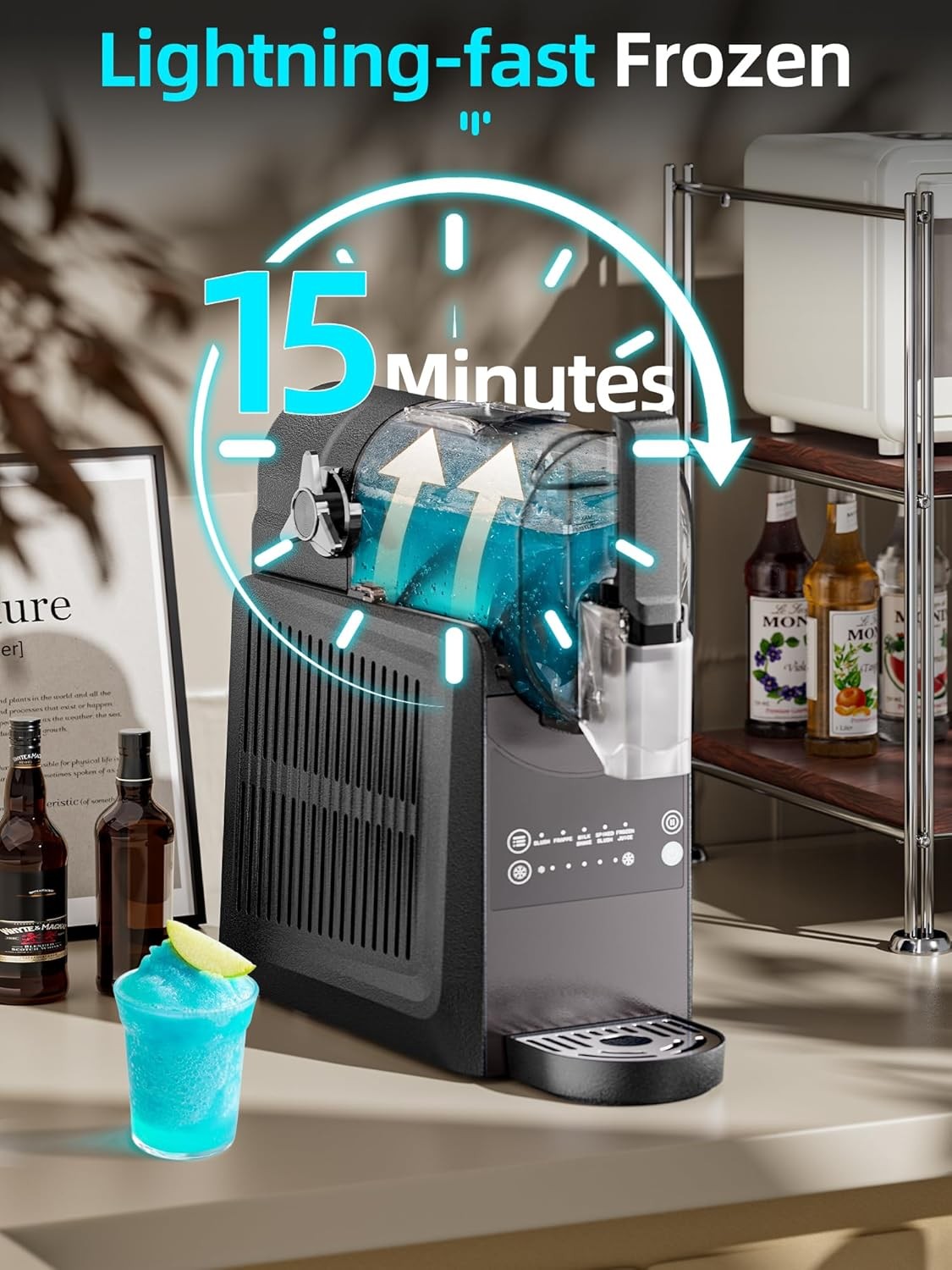 VNN Slushie Machine 92 oz Slushy Machine for Home 5 Preset Programs Auto-Clean