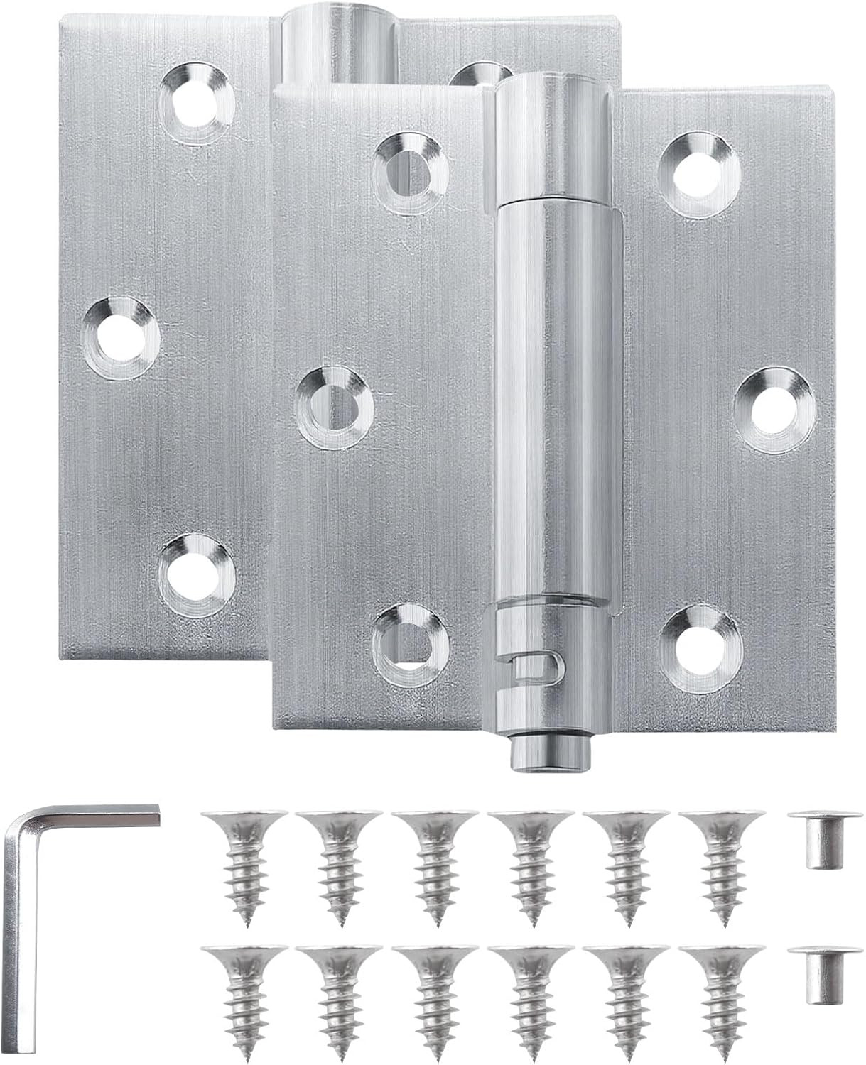 2 Pack Self Closing Door Hinges 3 Inch Spring Loaded Door Hinges, Adjustable Ten