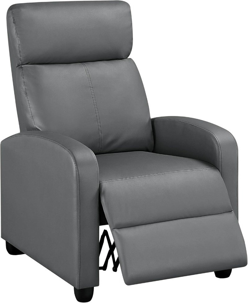 Single Recliner Chair PU Leather Sofa Padded Seat Club Chair Theater Seating