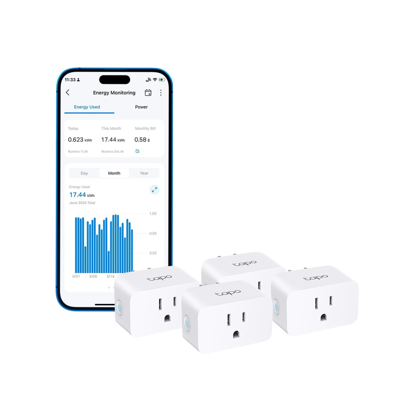 TP-Link 𝗧𝗮𝗽𝗼 Smart Plug Wi-Fi Mini, Energy Monit